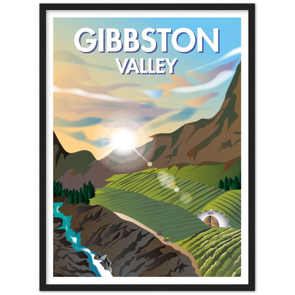 Gibbston Valley New Zealand Travel Poster