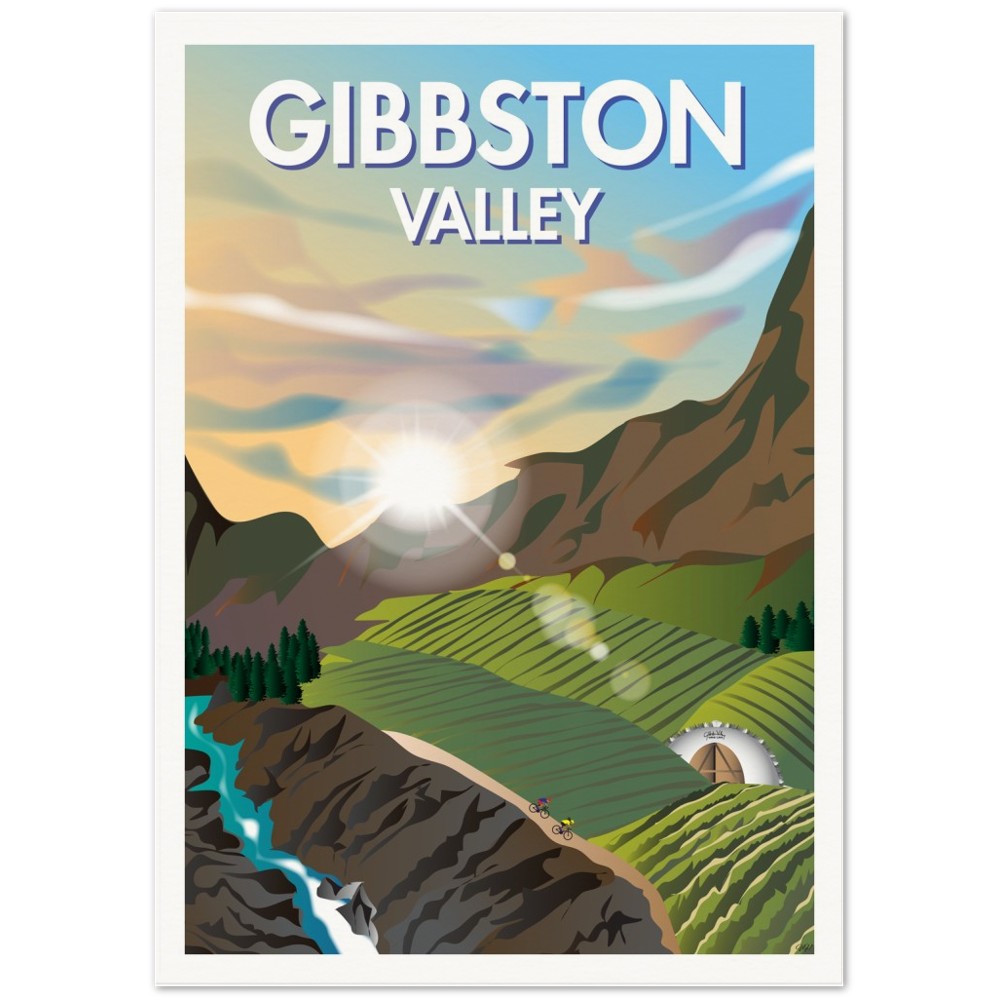 Gibbston Valley New Zealand Travel Poster