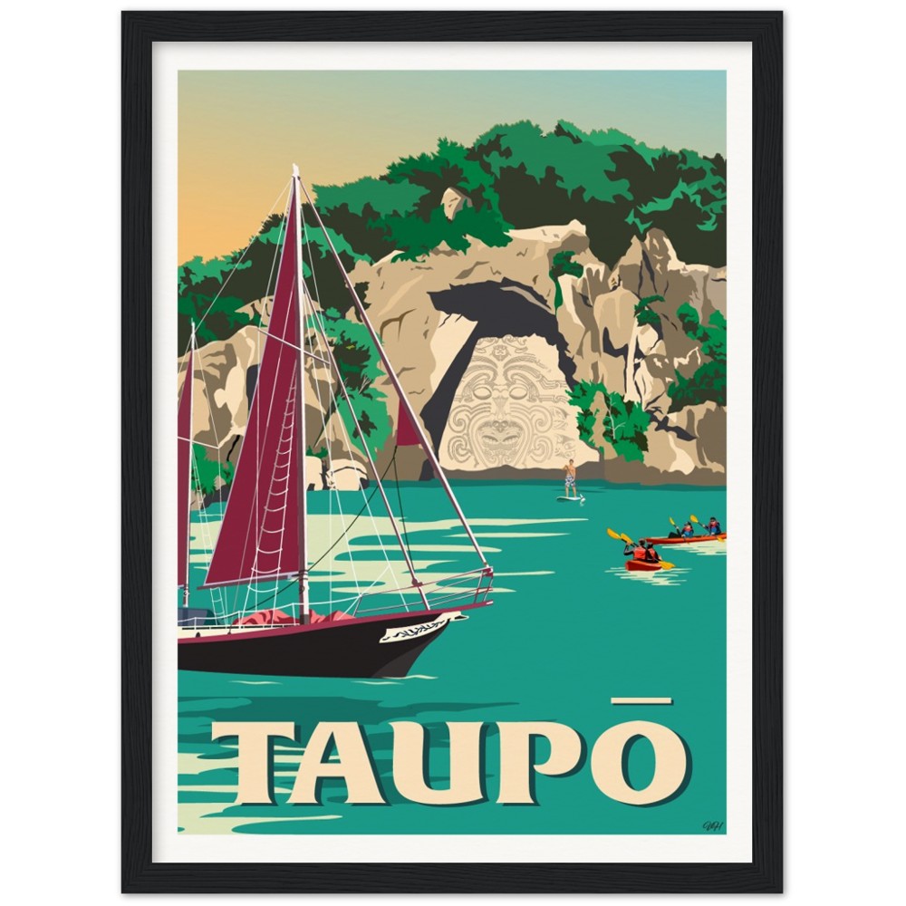 Taupō Ngātoroirangi Rock Travel Poster, New Zealand