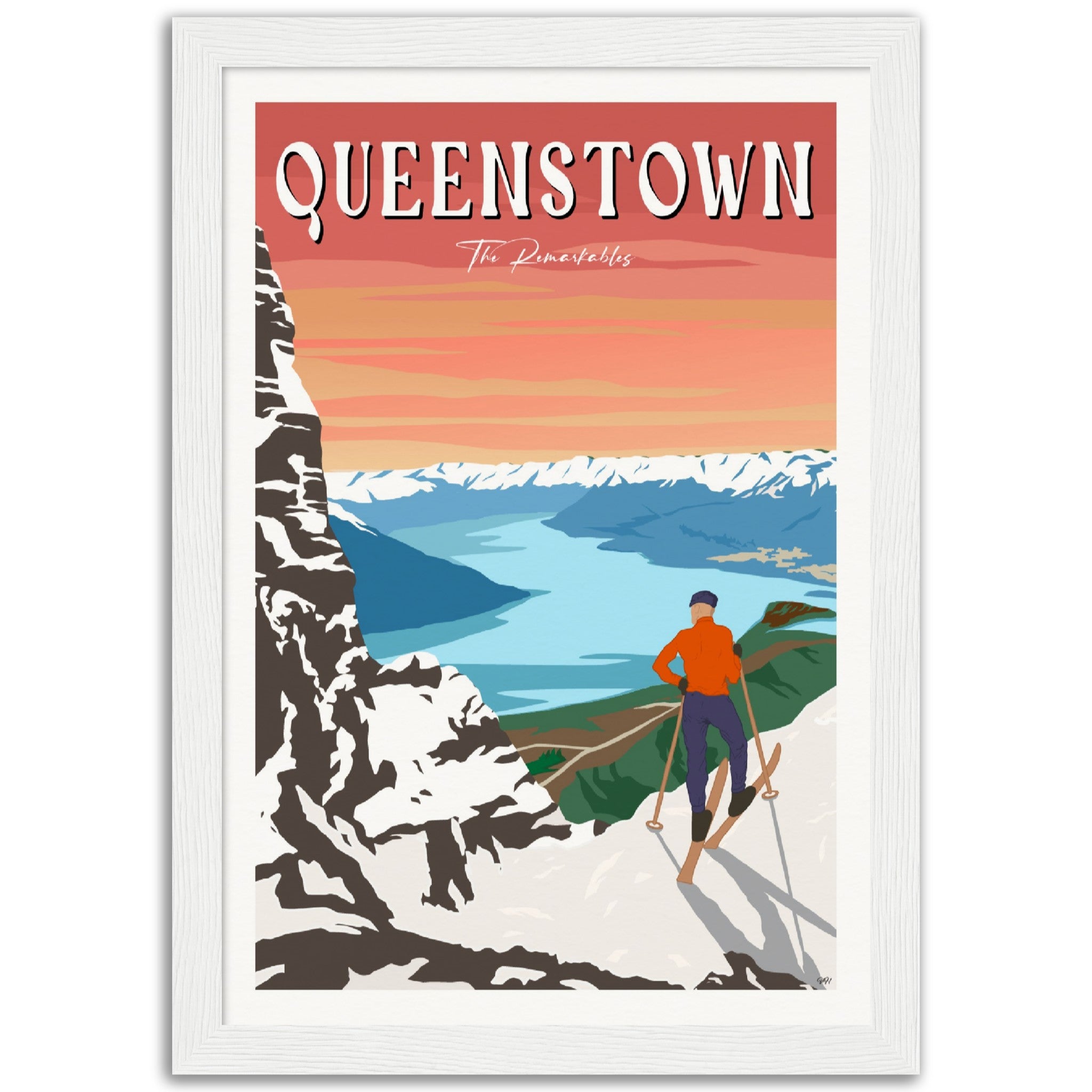Queenstown - The Remarkables - Travel Poster, New Zealand