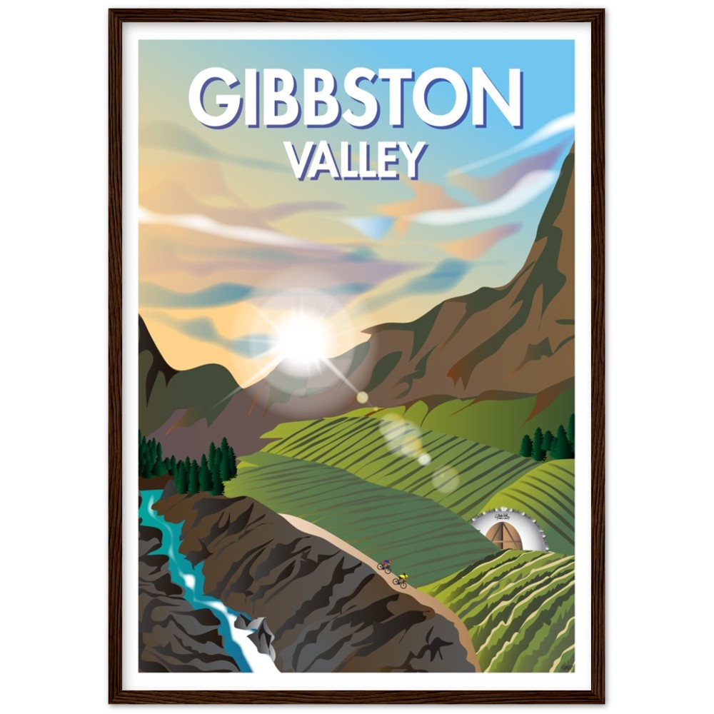 Gibbston Valley New Zealand Travel Poster