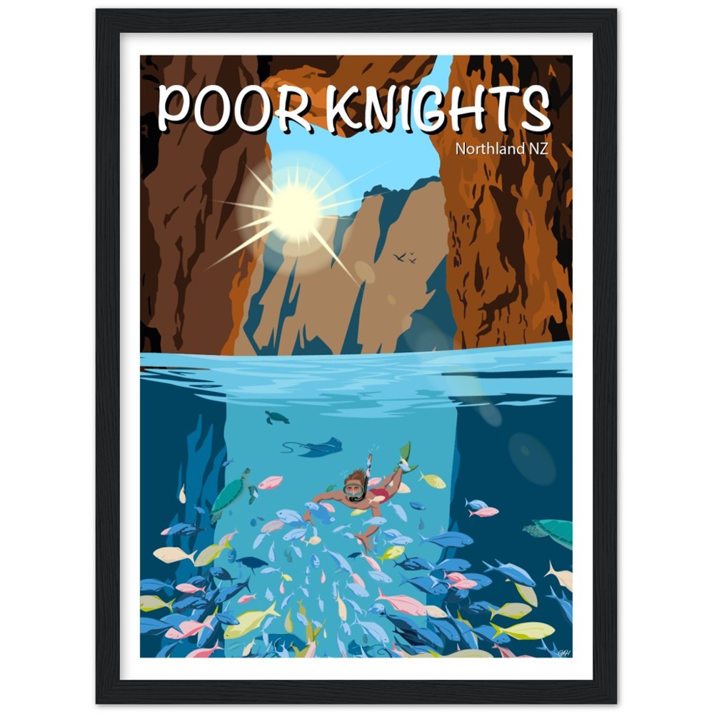 Poor Knights Travel Poster, New Zealand