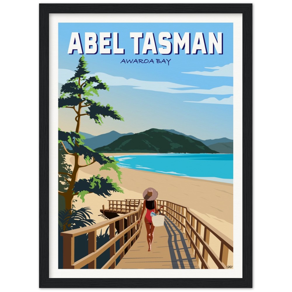 Abel Tasman - Awaroa Bay - Travel Poster, New Zealand