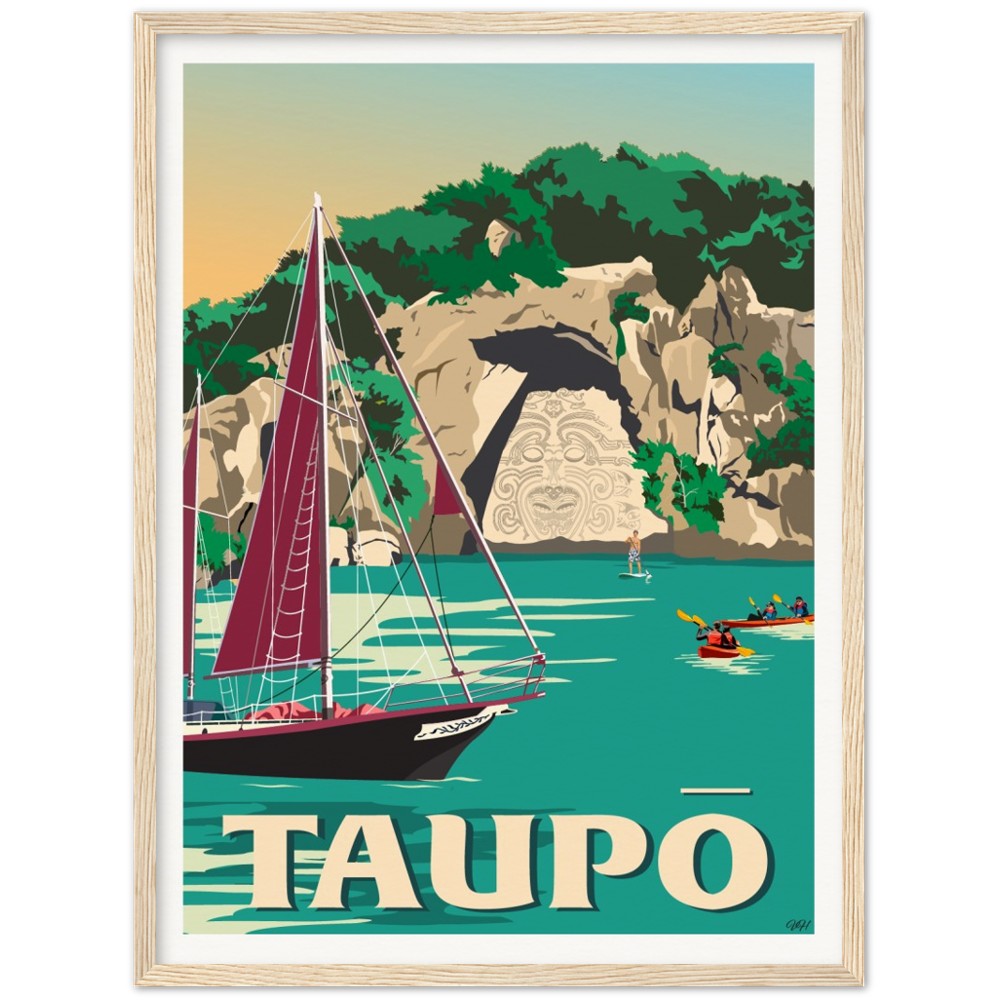 Taupō Ngātoroirangi Rock Travel Poster, New Zealand