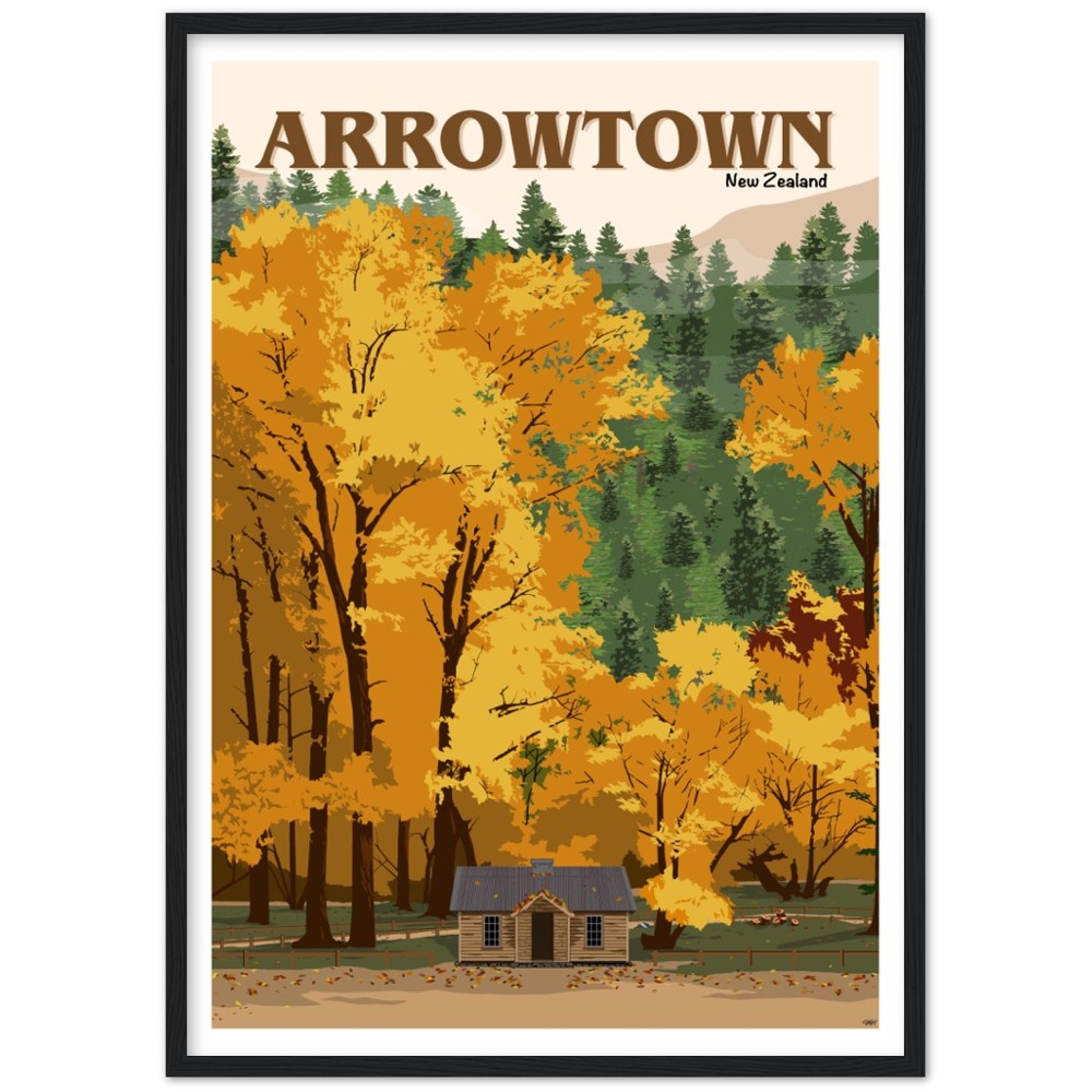 Arrowtown Travel Poster, New Zealand