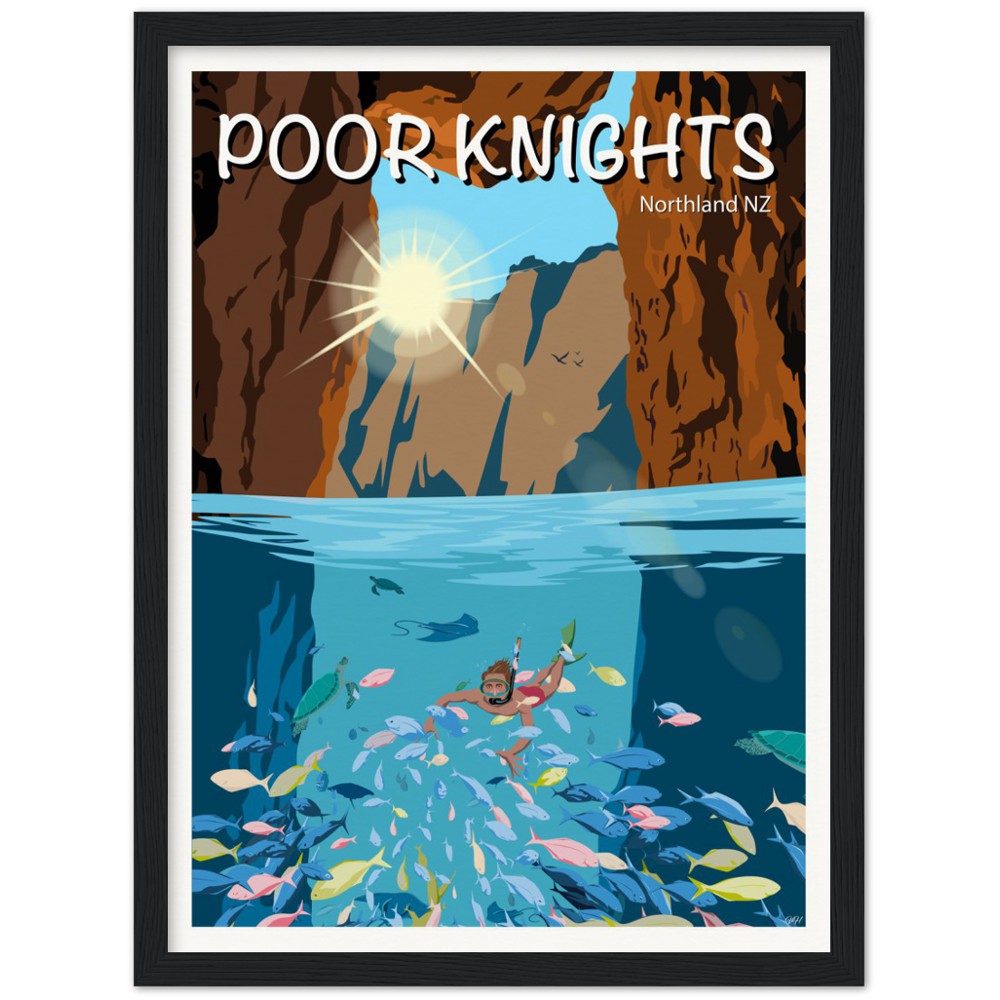 Poor Knights Travel Poster, New Zealand
