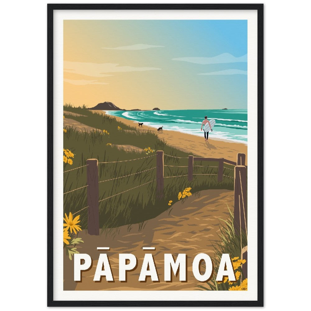 Pāpāmoa Travel Poster, New Zealand