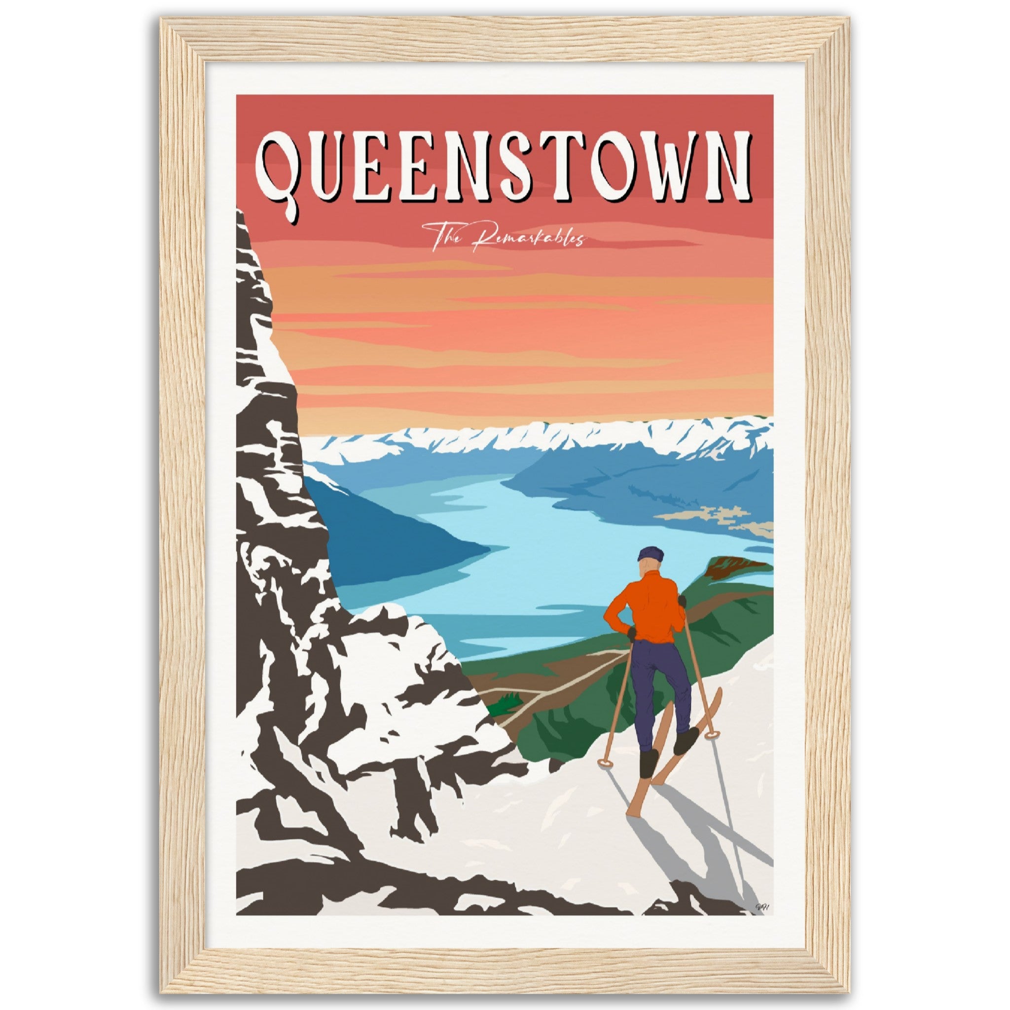 Queenstown - The Remarkables - Travel Poster, New Zealand