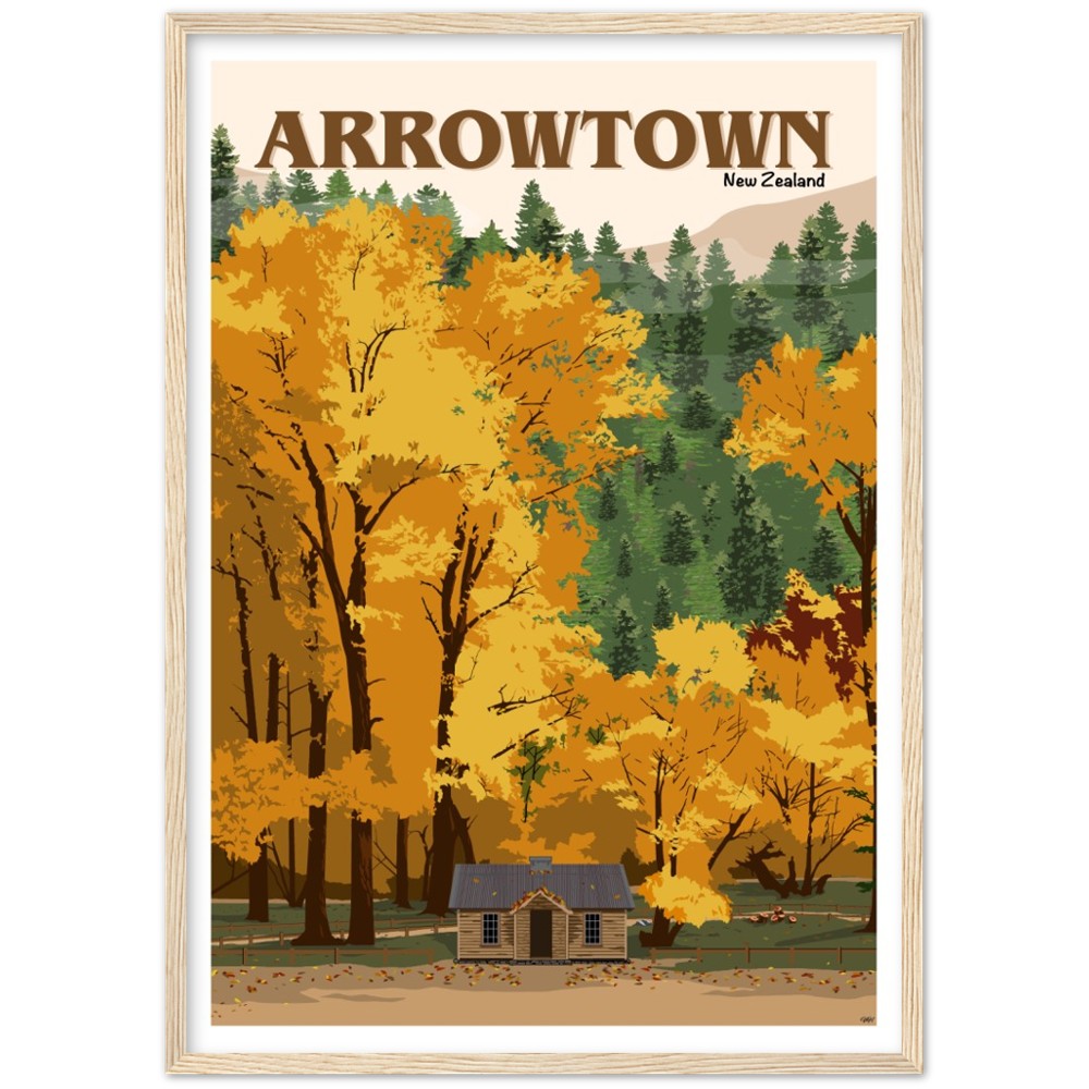 Arrowtown Travel Poster, New Zealand