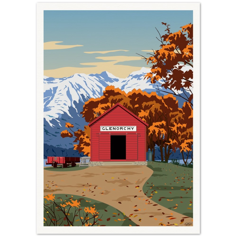 Glenorchy Triptych Travel Poster Set, New Zealand