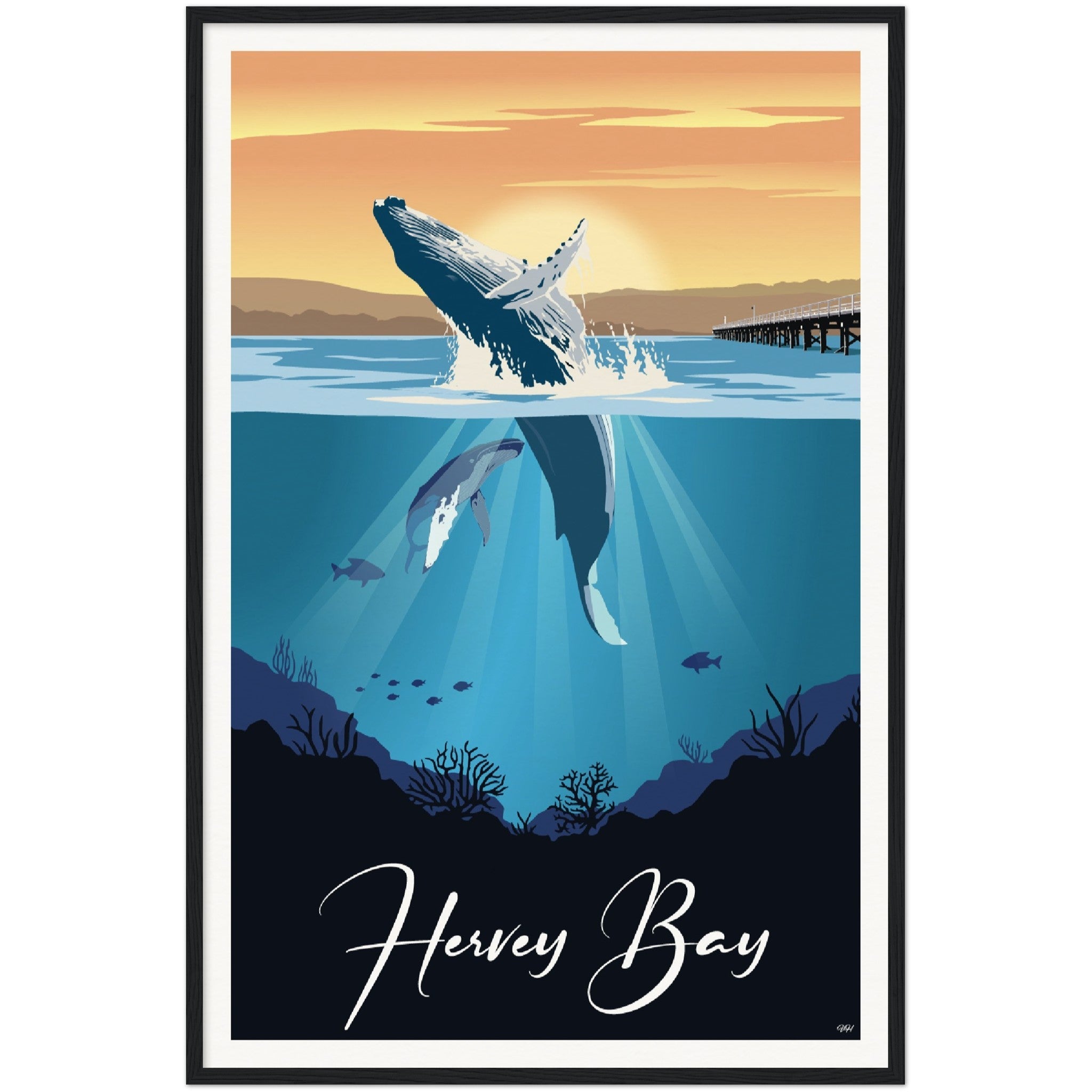 Hervey Bay Travel Poster, Queensland - Australia