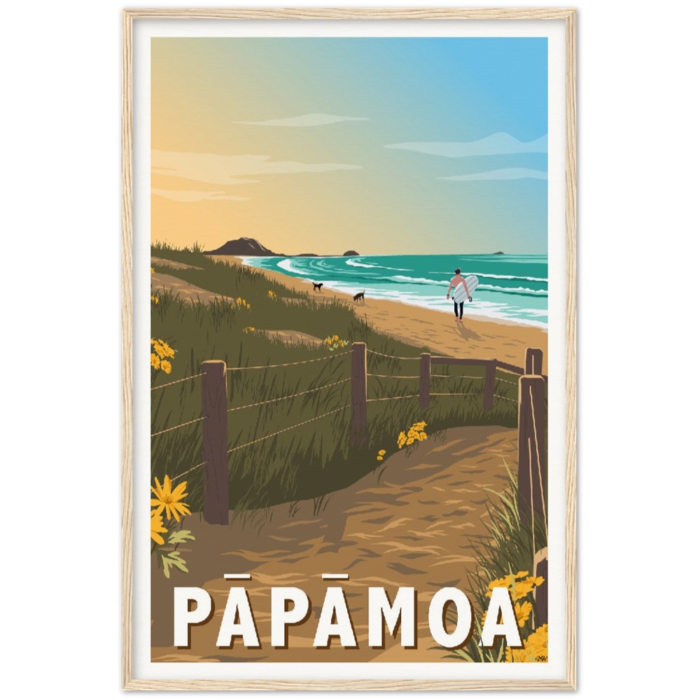 Pāpāmoa Travel Poster, New Zealand