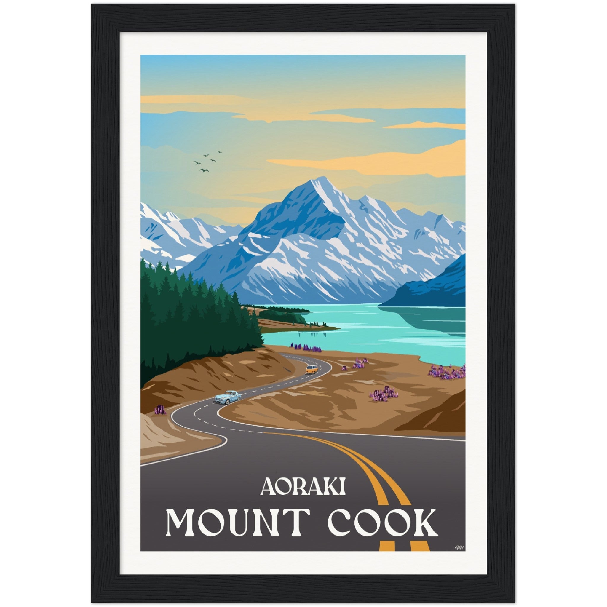 Aoraki - Mount Cook Travel Poster, New Zealand