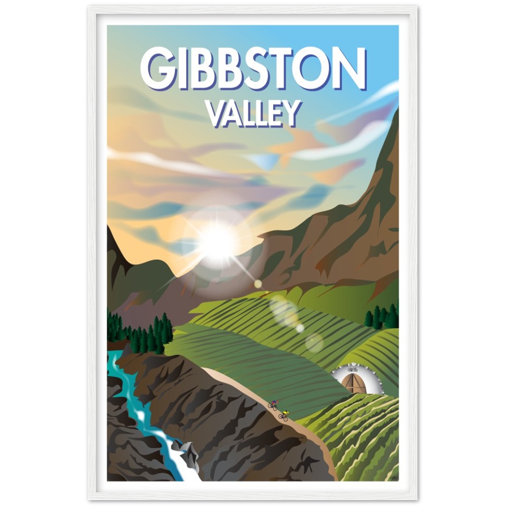 Gibbston Valley New Zealand Travel Poster