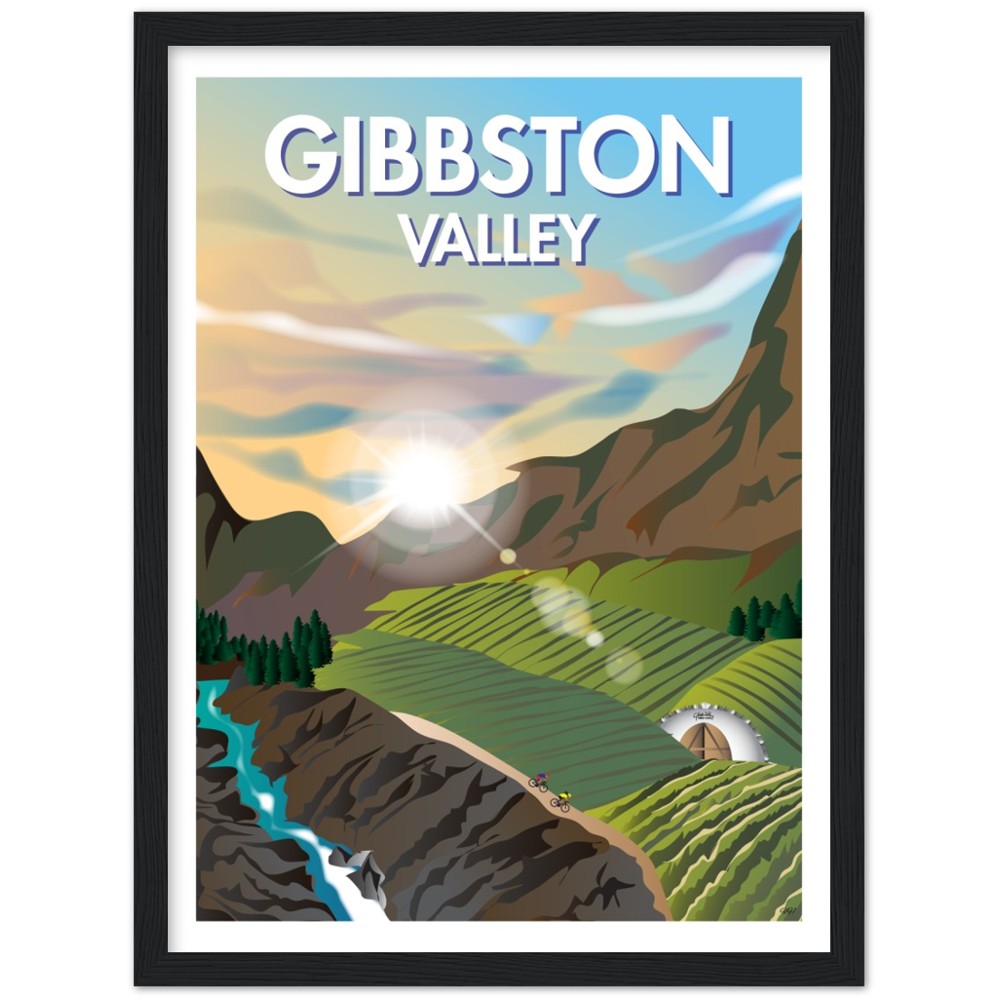 Gibbston Valley New Zealand Travel Poster