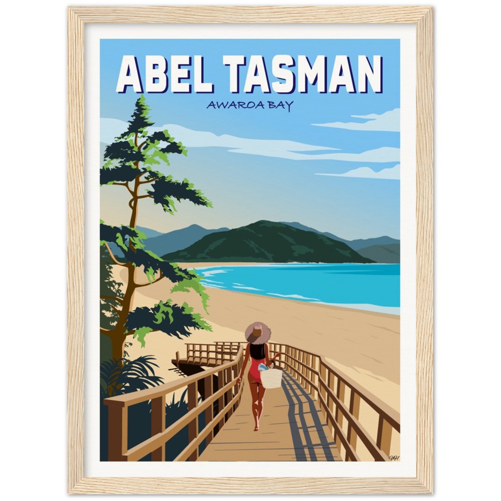 Abel Tasman - Awaroa Bay - Travel Poster, New Zealand