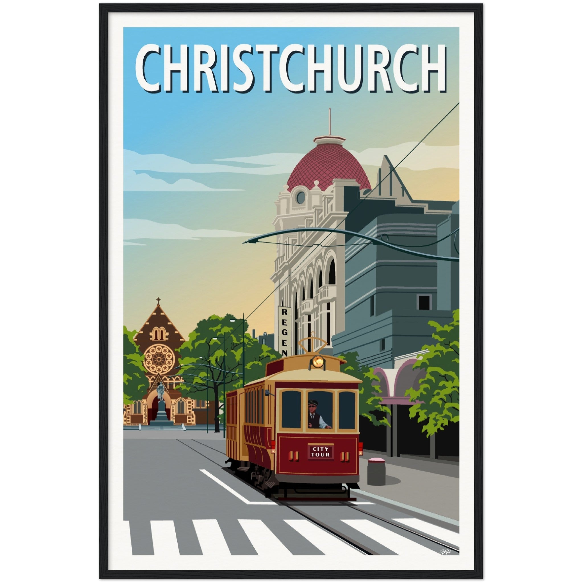 Christchurch Travel Poster, New Zealand