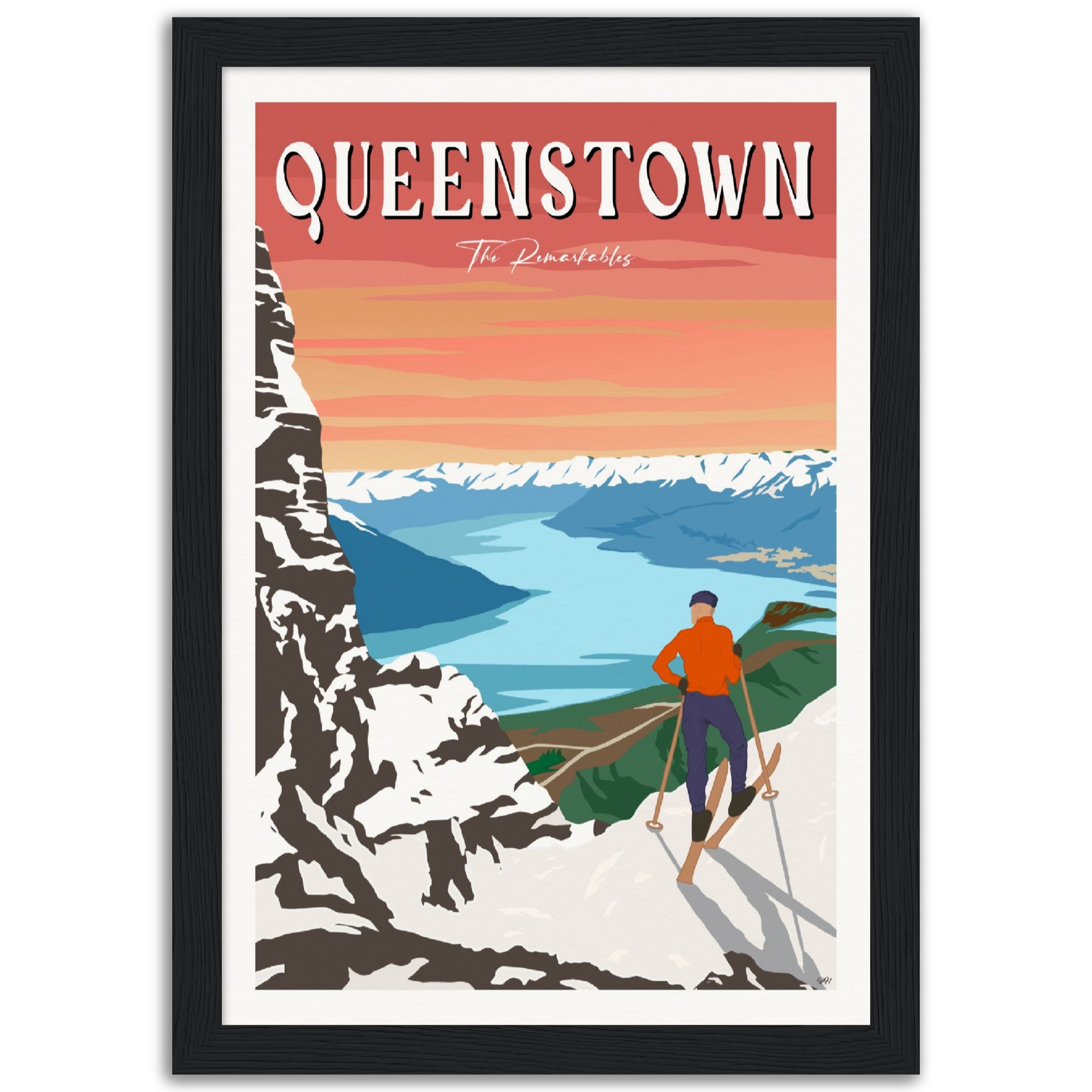 Queenstown - The Remarkables - Travel Poster, New Zealand