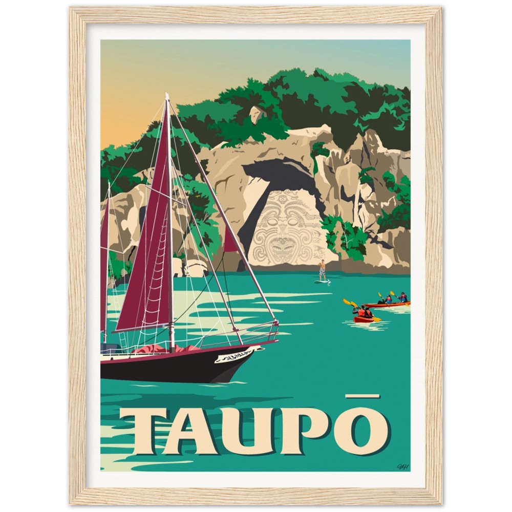 Taupō Ngātoroirangi Rock Travel Poster, New Zealand