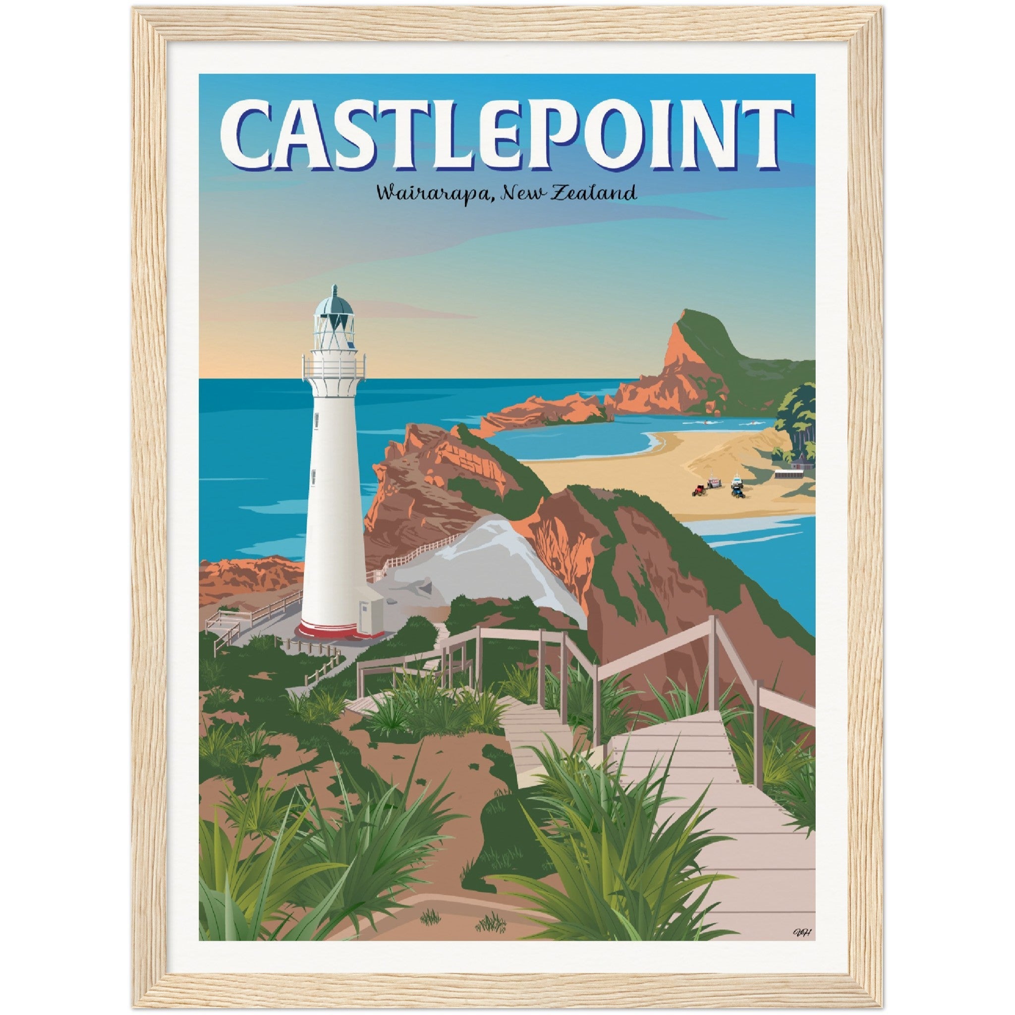 Castlepoint - Wairarapa, New Zealand - Travel Poster