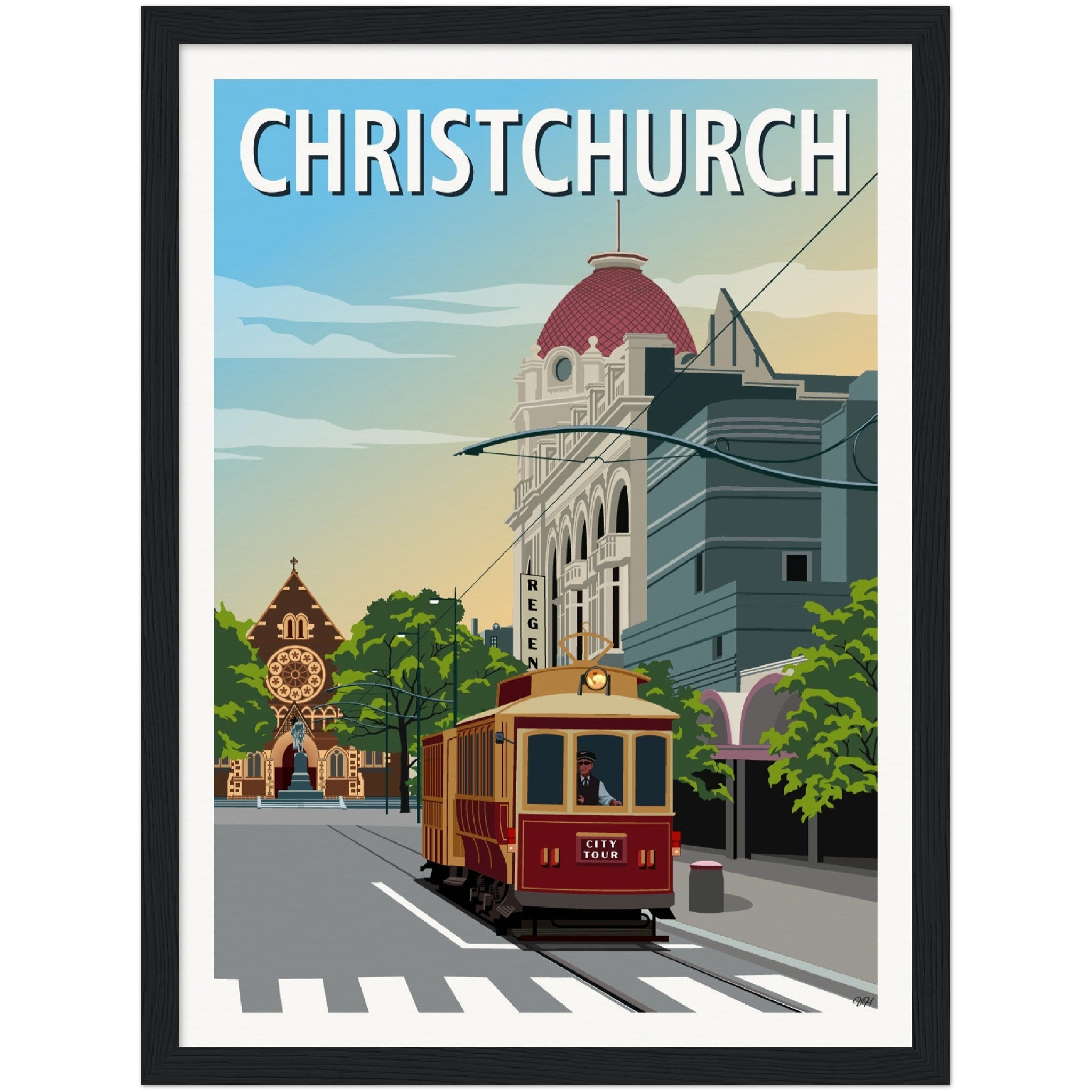 Christchurch Travel Poster, New Zealand