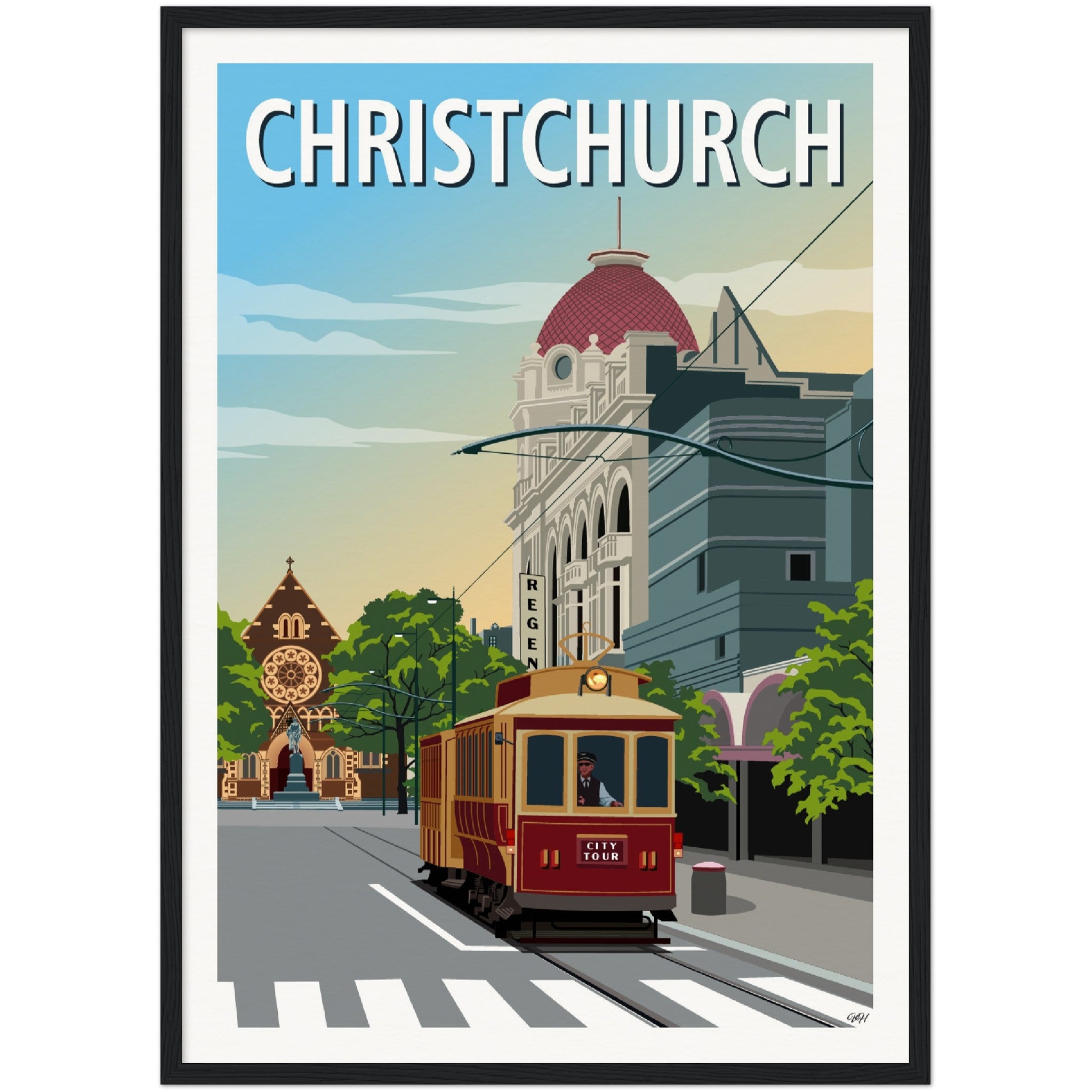 Christchurch Travel Poster, New Zealand