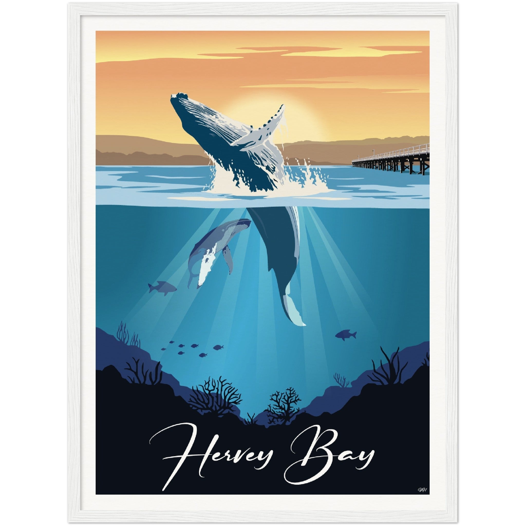 Hervey Bay Travel Poster, Queensland - Australia