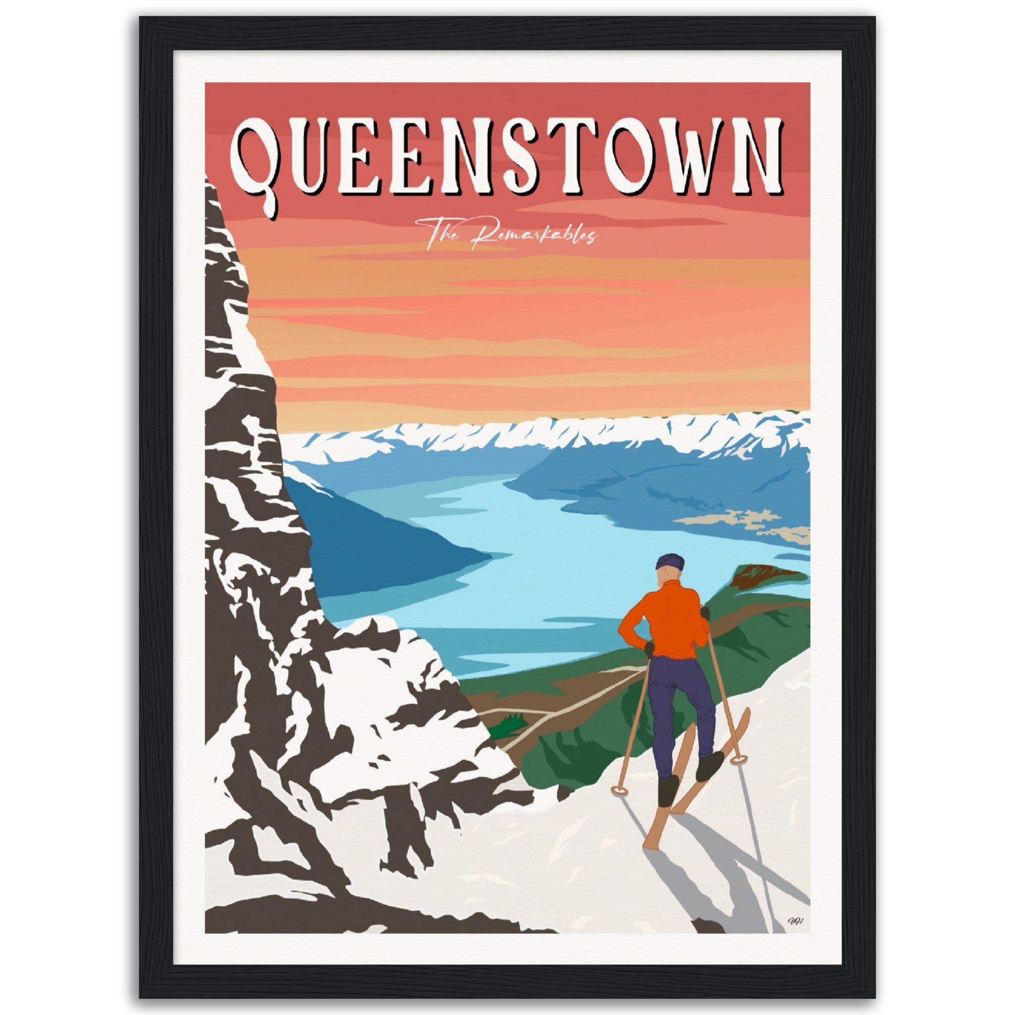 Queenstown - The Remarkables - Travel Poster, New Zealand