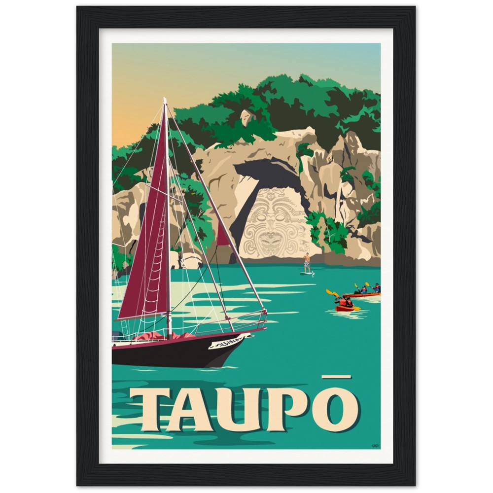 Taupō Ngātoroirangi Rock Travel Poster, New Zealand