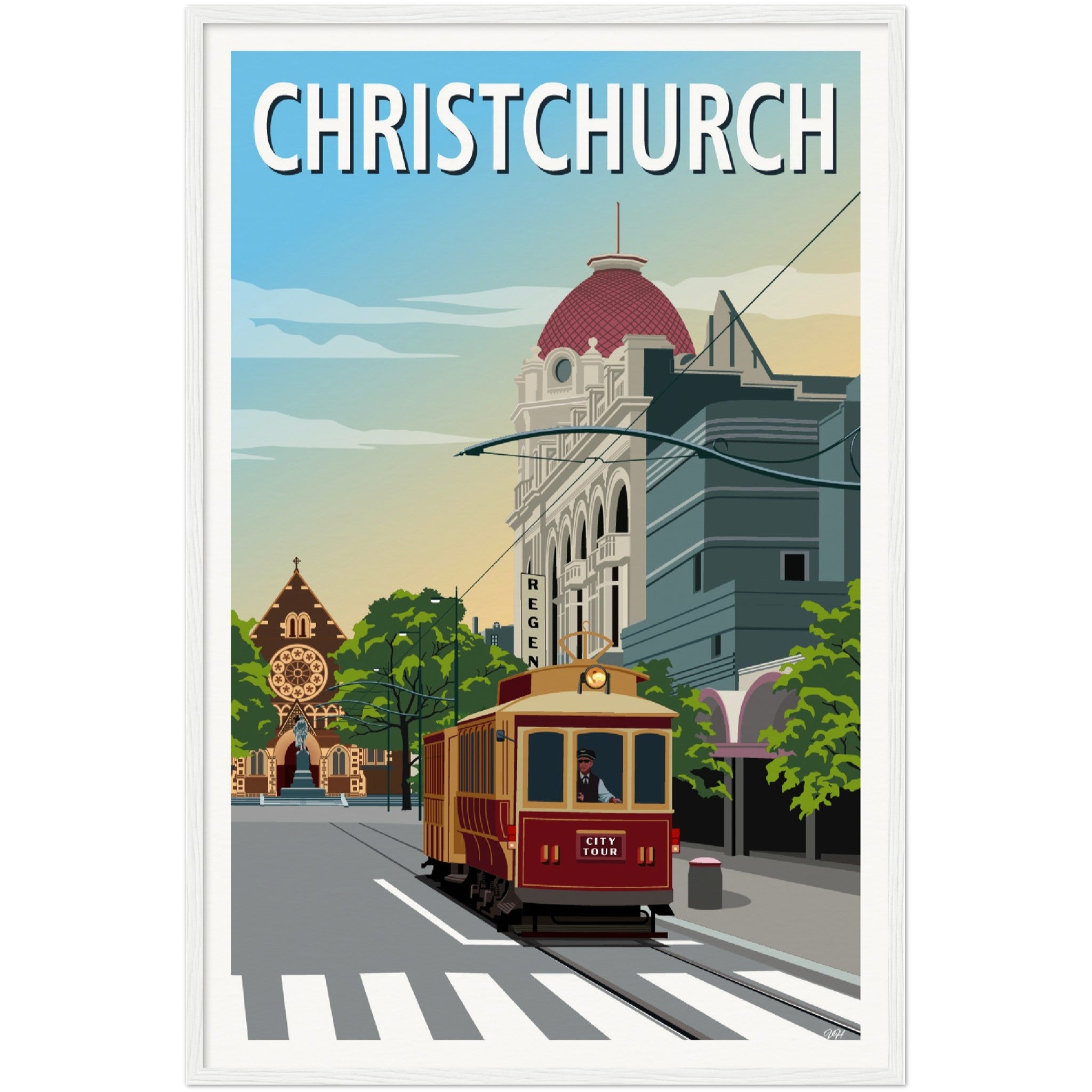 Christchurch Travel Poster, New Zealand