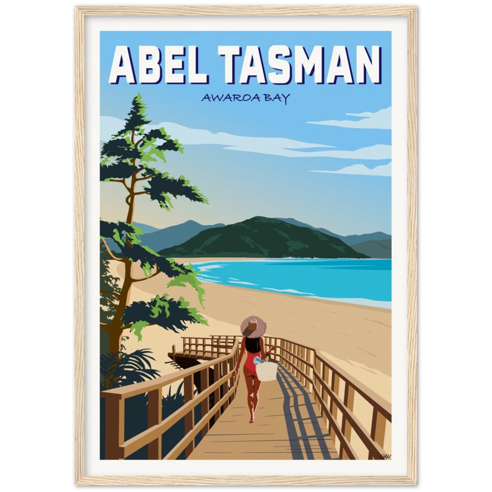 Abel Tasman - Awaroa Bay - Travel Poster, New Zealand