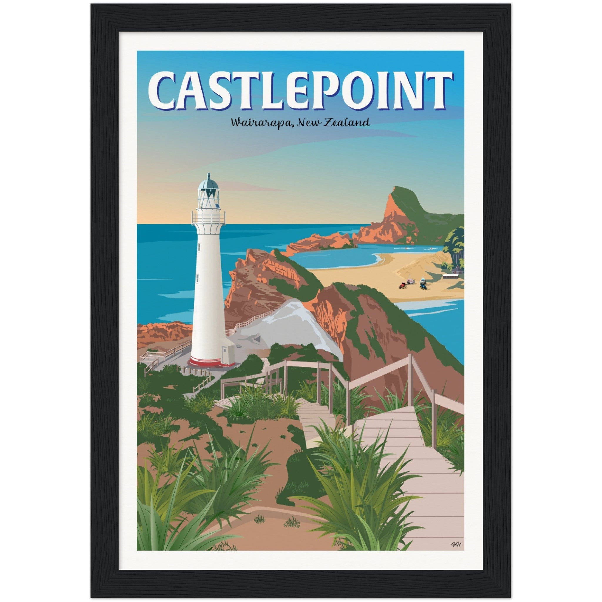 Castlepoint - Wairarapa, New Zealand - Travel Poster