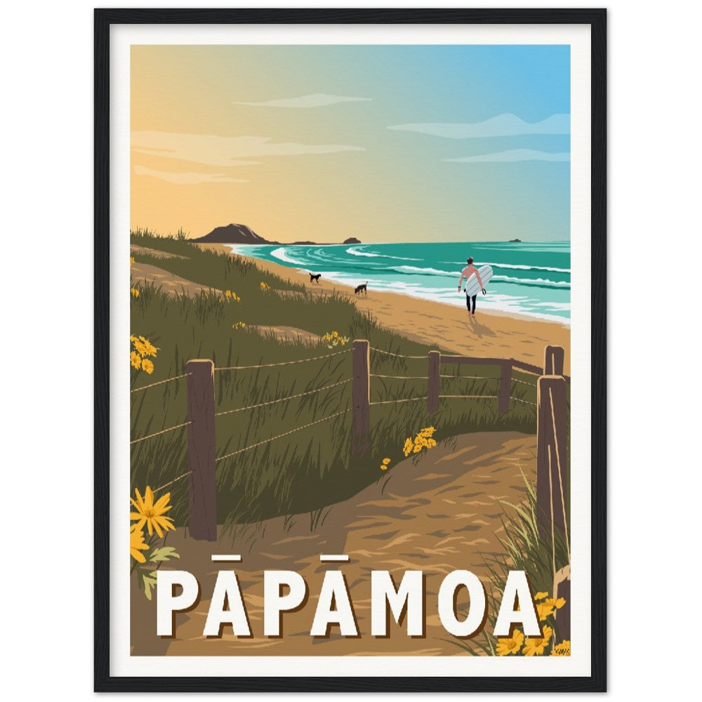 Pāpāmoa Travel Poster, New Zealand