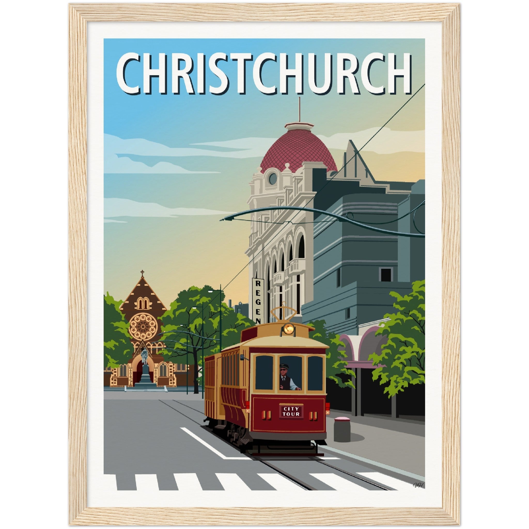 Christchurch Travel Poster, New Zealand