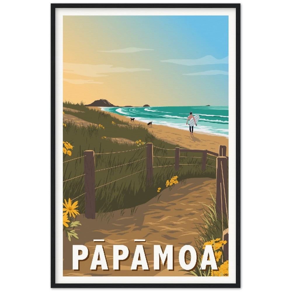 Pāpāmoa Travel Poster, New Zealand