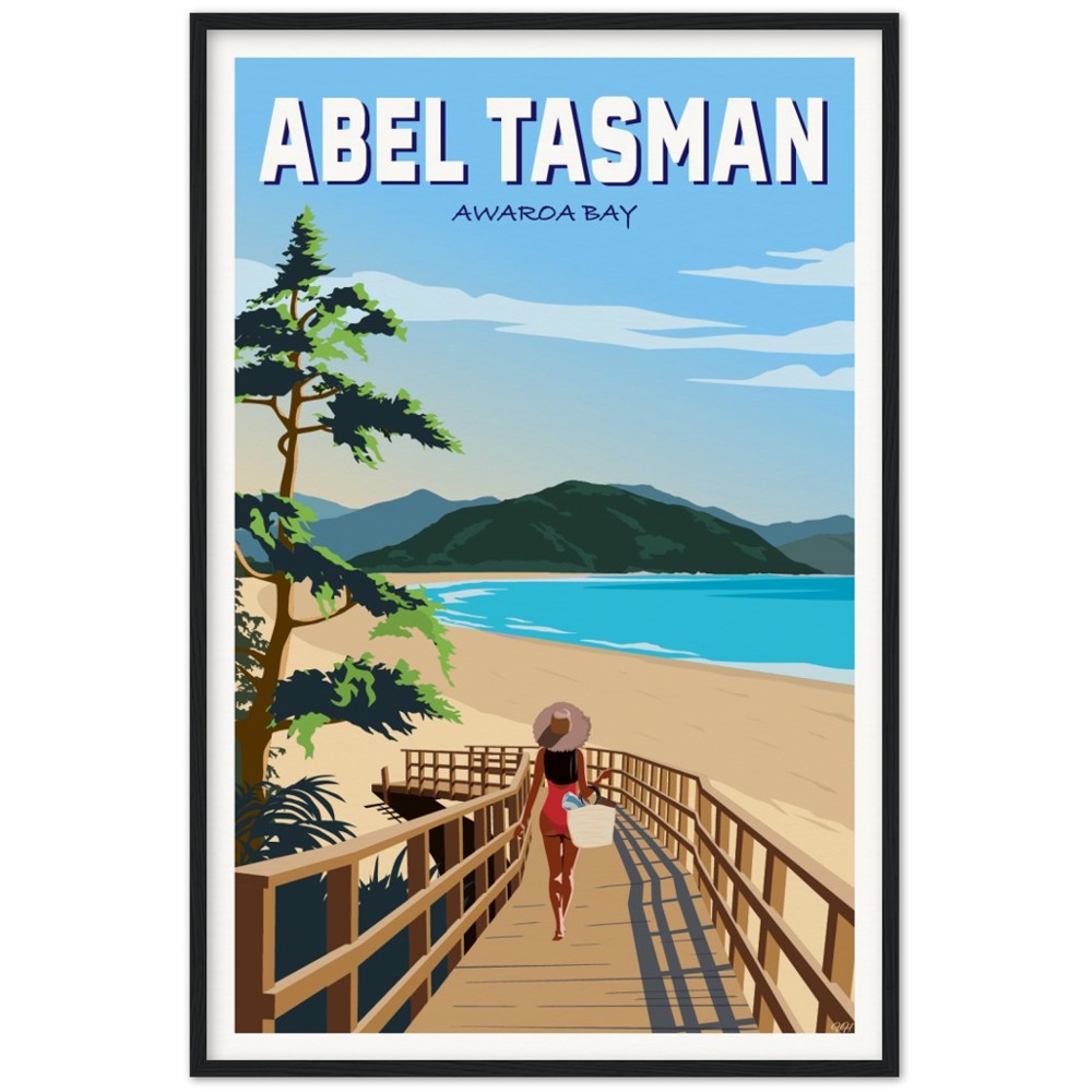 Abel Tasman - Awaroa Bay - Travel Poster, New Zealand