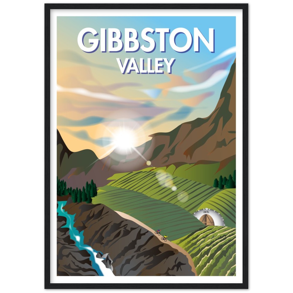 Gibbston Valley New Zealand Travel Poster
