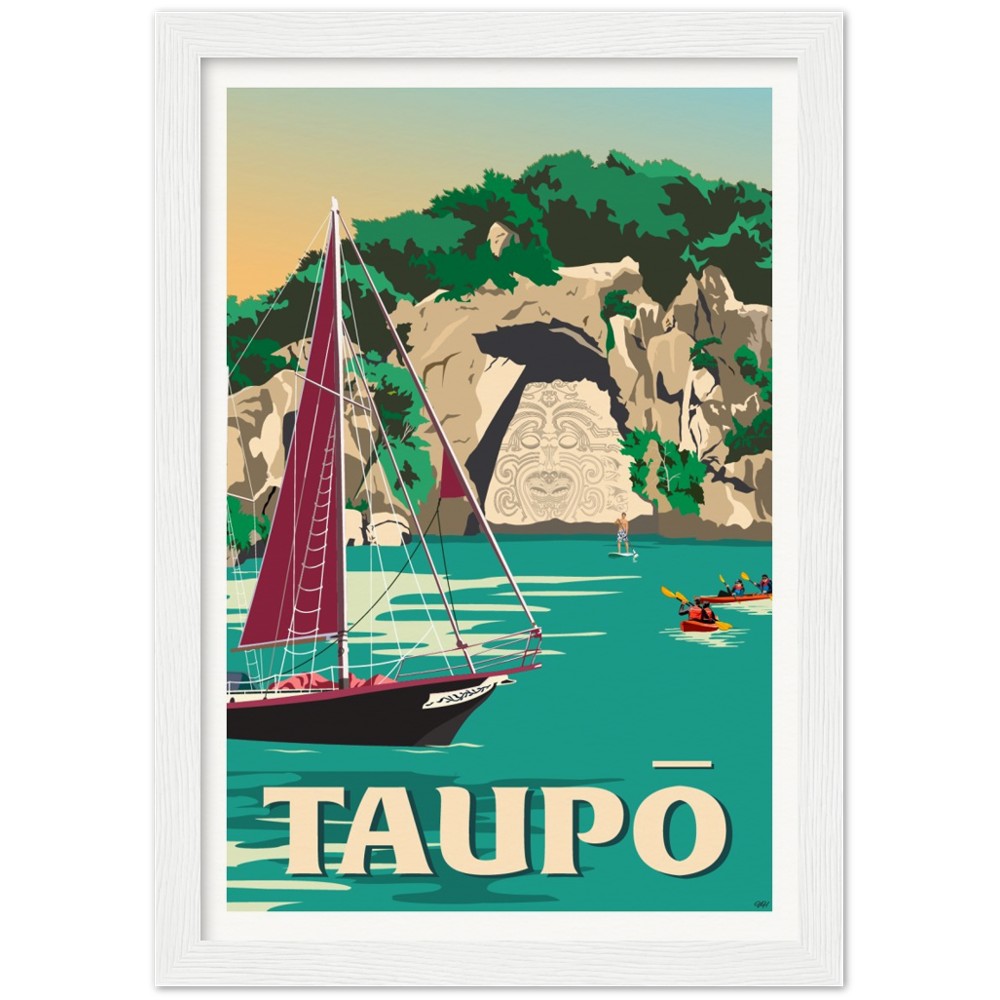 Taupō Ngātoroirangi Rock Travel Poster, New Zealand