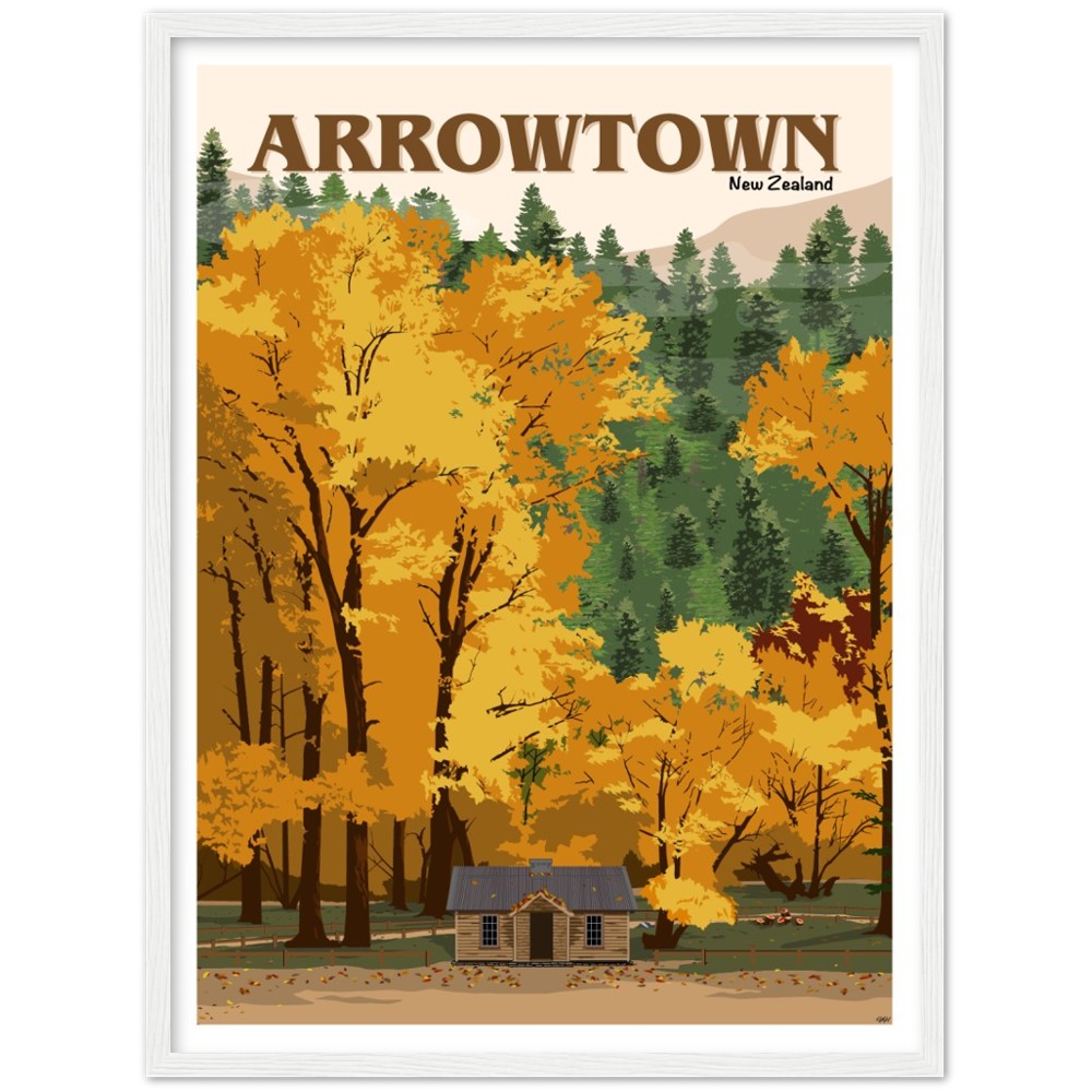 Arrowtown Travel Poster, New Zealand