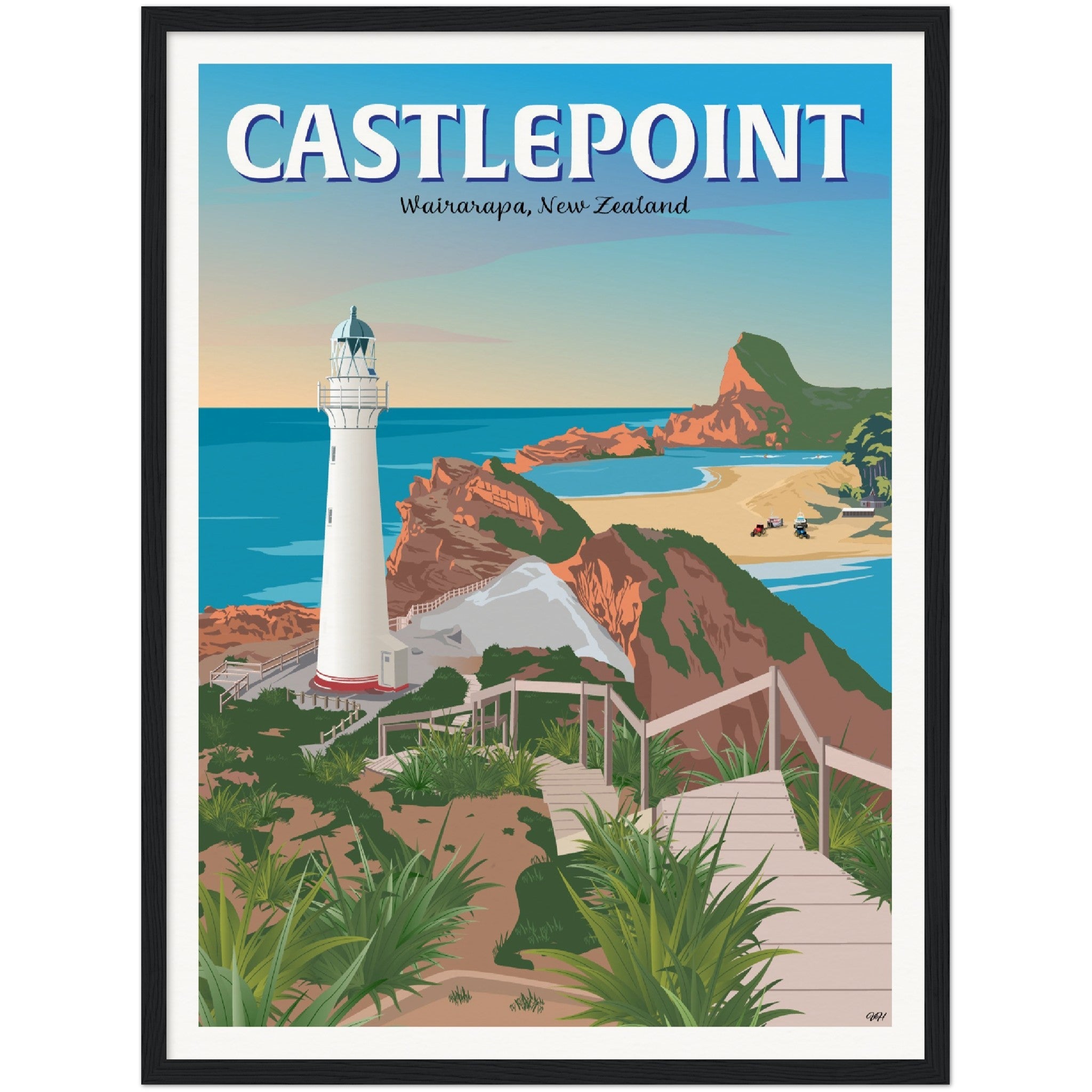 Castlepoint - Wairarapa, New Zealand - Travel Poster