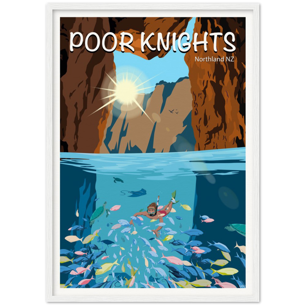 Poor Knights Travel Poster, New Zealand