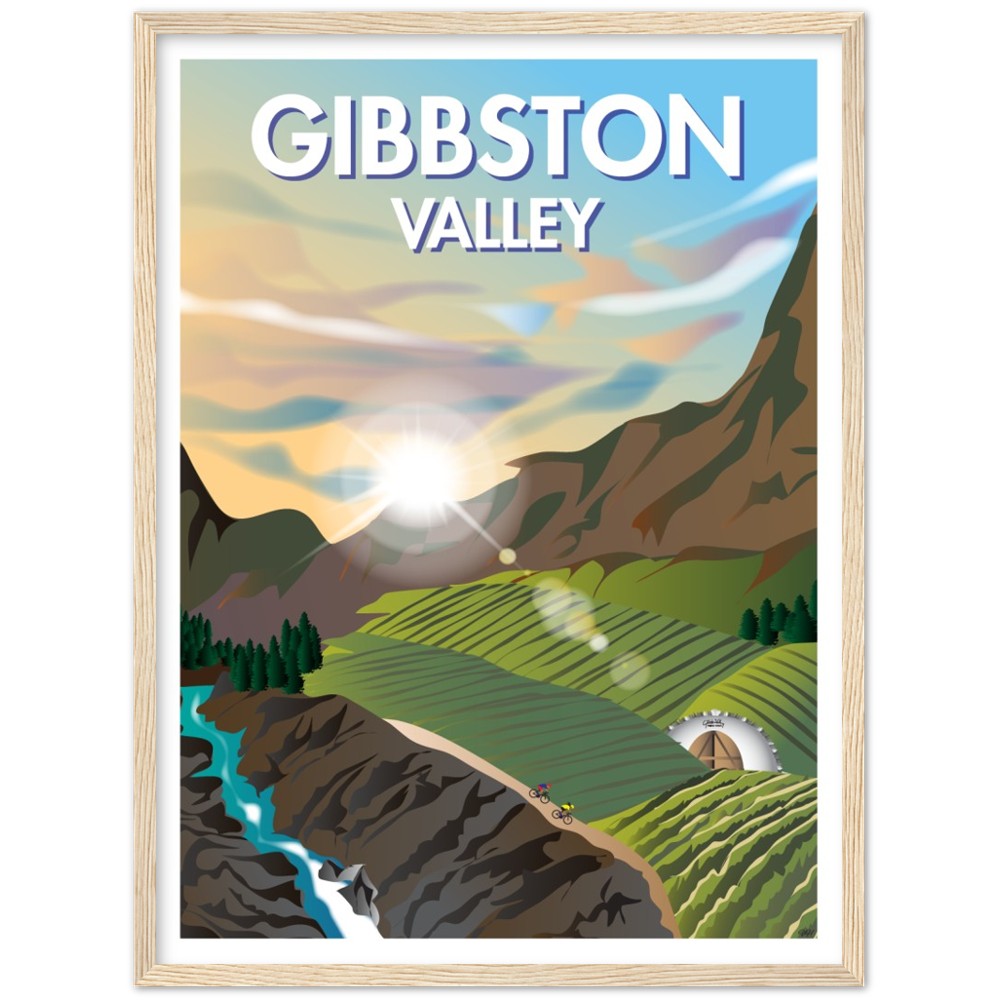 Gibbston Valley New Zealand Travel Poster
