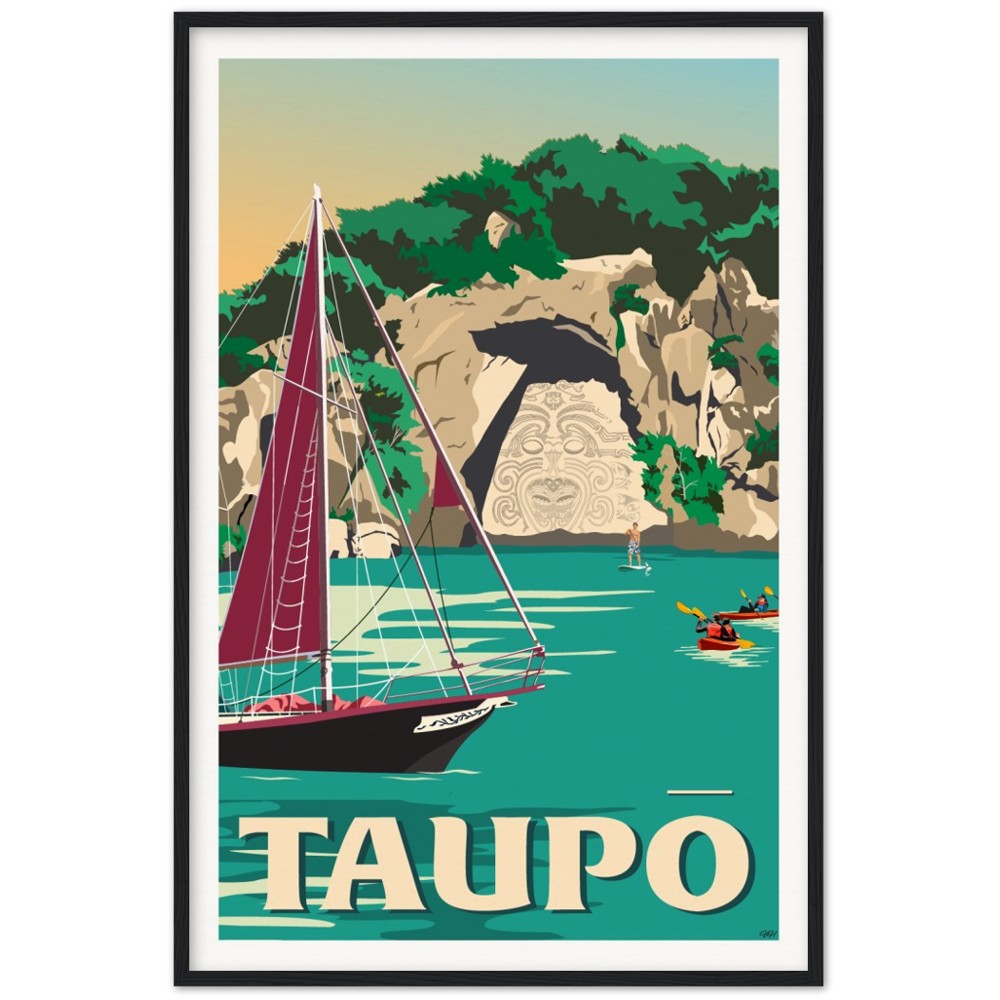 Taupō Ngātoroirangi Rock Travel Poster, New Zealand