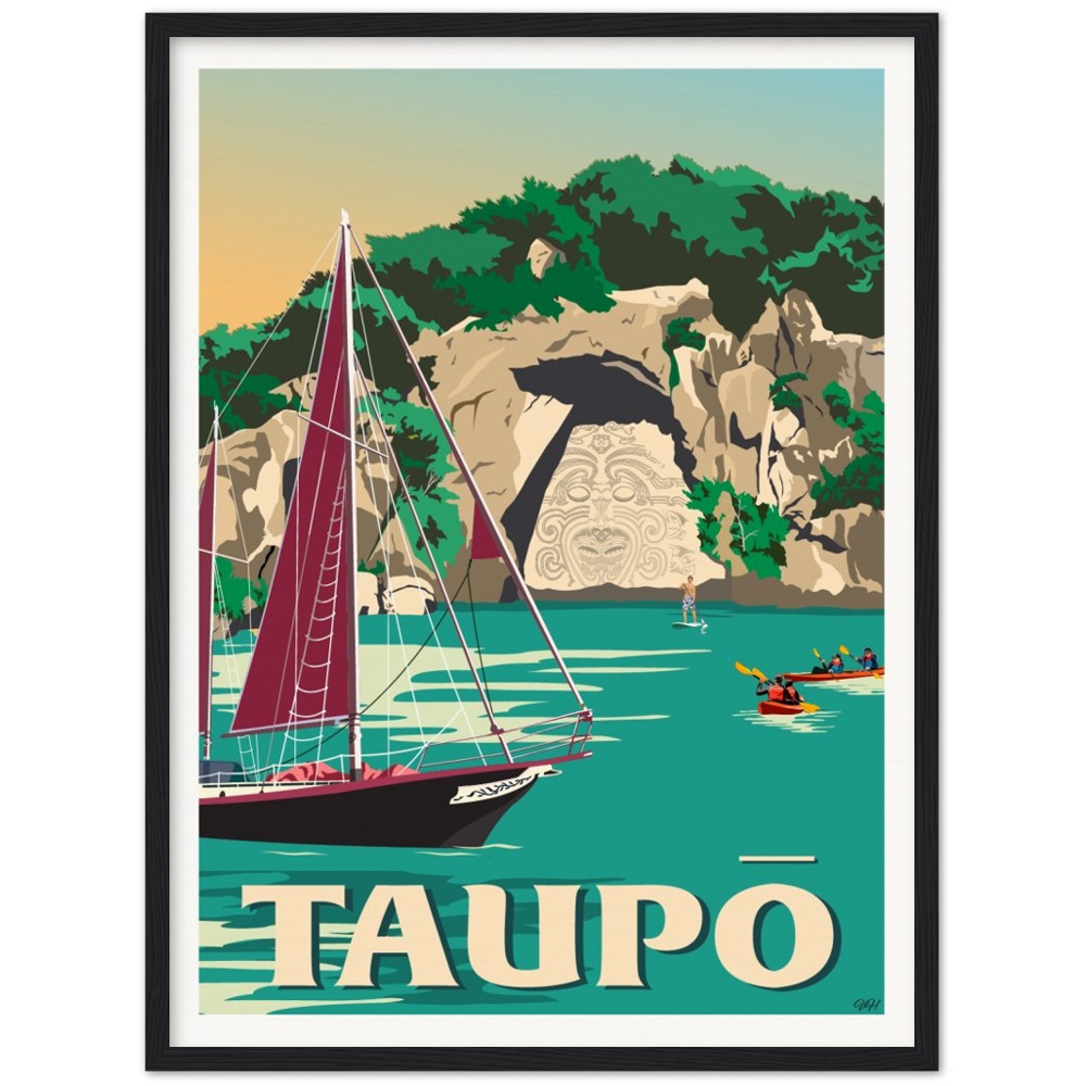Taupō Ngātoroirangi Rock Travel Poster, New Zealand