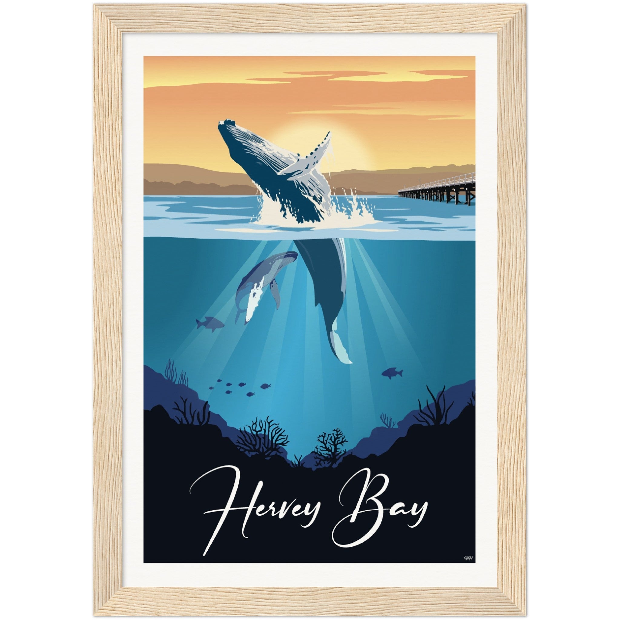 Hervey Bay Travel Poster, Queensland - Australia
