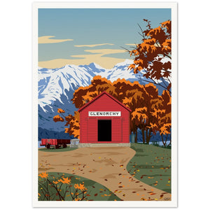 Glenorchty Red Shed Travel Poster - Tiffany Consumi