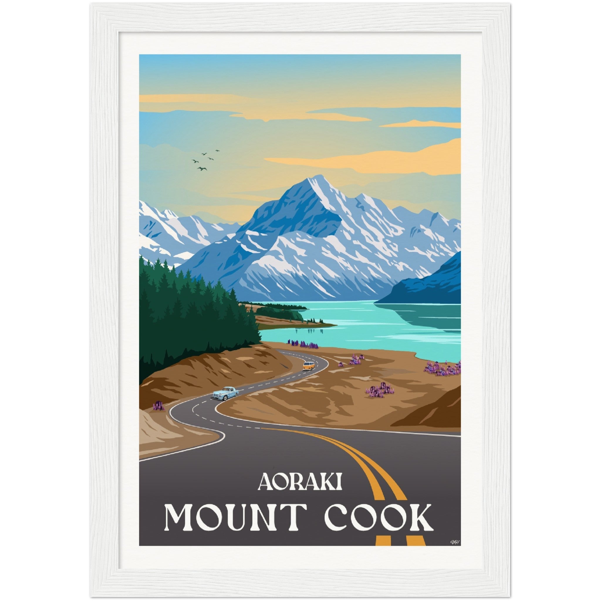 Aoraki - Mount Cook Travel Poster, New Zealand
