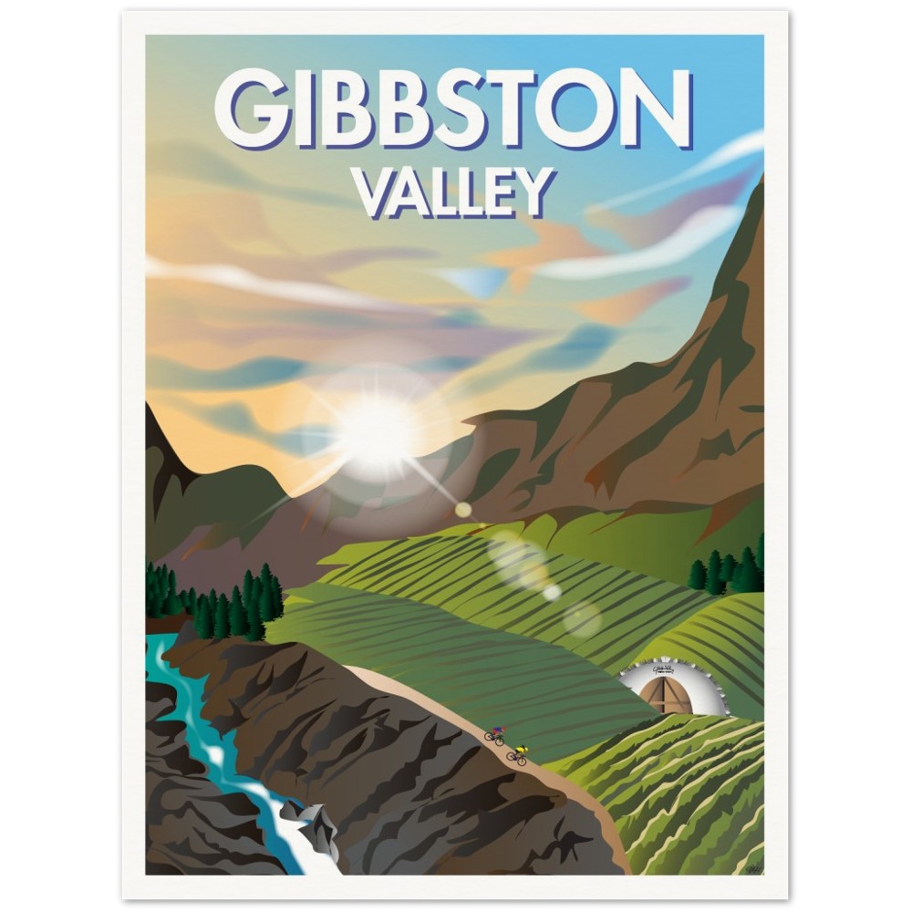 Gibbston Valley New Zealand Travel Poster
