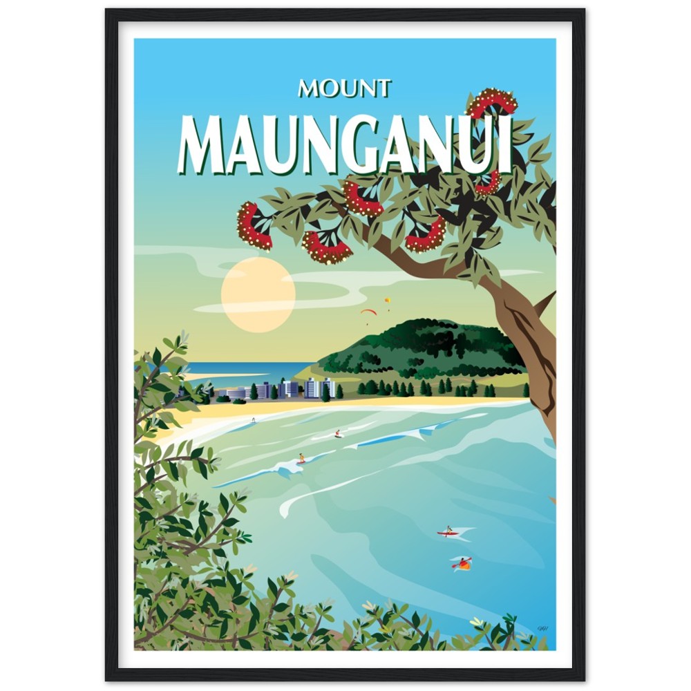 Mount Maunganui New Zealand Travel Poster
