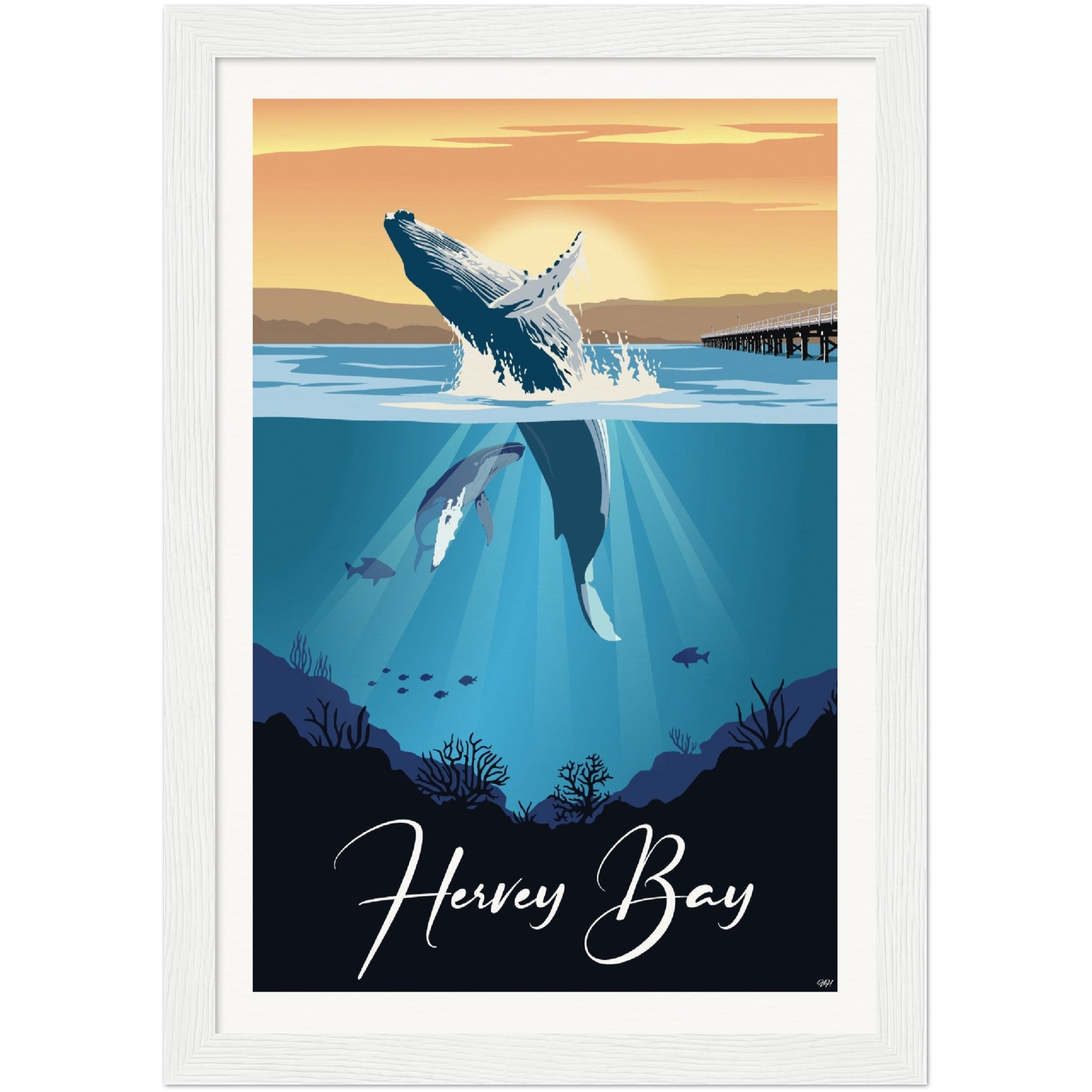 Hervey Bay Travel Poster, Queensland - Australia